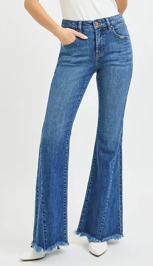 RISEN Mid Rise‎ Flare Side Seam Detailing Jeans thumbnail 1