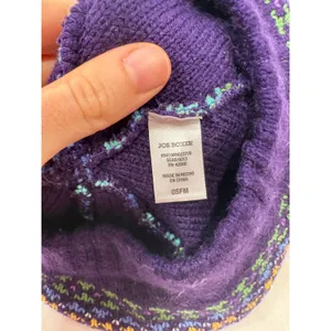 Joe Boxer Purple Fair Isle Knit Beret Hat OSFM Acrylic Boho Tam thumbnail 7