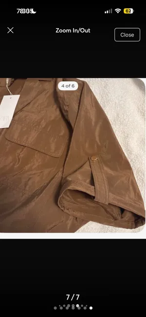 Zara Brand New Unique Brown Cropped Top/Utility Jacket Button-Snap Front & Pockets Size Small - UtilityChic Gorpcore Safaristyle Streetwear Day-to-Night Standout thumbnail 5