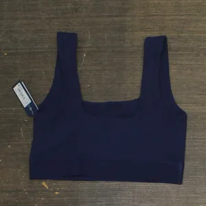 NWT Gap Body Logo Comfort Square-Neck Knit Bralette GPW01052 Elysian Blue XS thumbnail 2