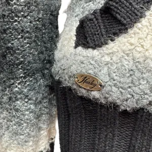 Harley-Davidson Full Zip Shawl Neck Sweater Black Gray White Silver Medium thumbnail 2