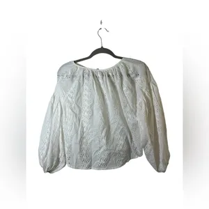 Urban Outfitters White Eyelet Button-Back Blouse Size‎ XS thumbnail 6