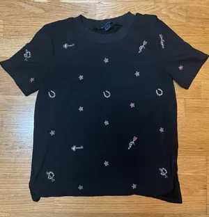 French Connection Good Luck Charm Witchy Maximalism Goth Moody Whimsigoth Tee S thumbnail 1