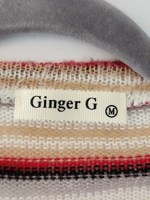 Ginger G Multicolor Striped Fuzzy Knit Top Size Medium thumbnail 5