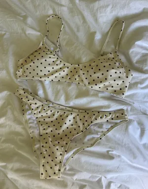 Polka Dot Bikini White Size L thumbnail 1