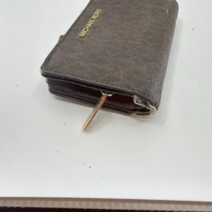 Michael Kors Compact Brown Monogram Coated Canvas Wallet thumbnail 3