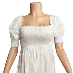HILL HOUSE Athena Nap Dress, White Swiss Dot, Small thumbnail 7