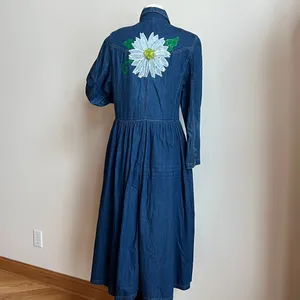 Studio Blue Floral Long Sleeve denim Dress thumbnail 6