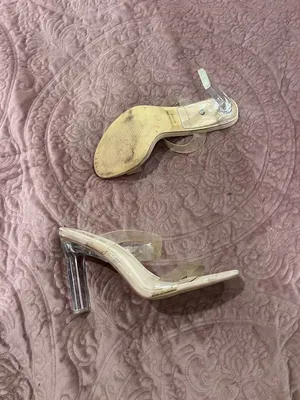 X2 Clear Strap Nude Heeled Mules Tan Size 10 thumbnail 2