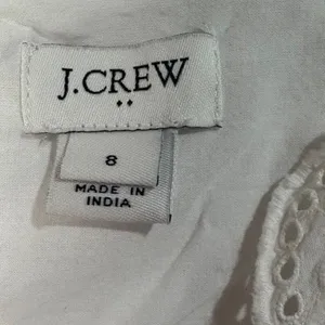 J.Crew Eyelet Mini‎ Dress 8 White Excellent Scalloped Surplice V-Neck thumbnail 3