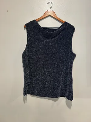 Vintage black sparkly shirt Size L thumbnail 3