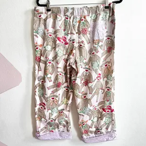 Nick &‎ Nora Pajama Pants Short Sock Monkey Lounge Wear PJ Bottoms Small thumbnail 3