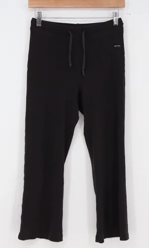 Champion Pants Womens S Ribbed Knit Straight Leg Black Drawstring Excellent thumbnail 1