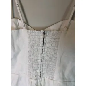 Reformation White Linen Mini Dress Sweetheart Neckline Smocked Back Sz 0 NWT thumbnail 7