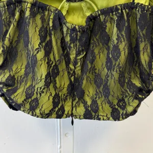 NWT Cider Lime Green Black Lace Crop Top Bustier Cami Strappy Back Sm Whimsical thumbnail 4