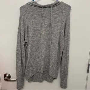 Athleta Heathered Grey Lightweight Hooded Sweatshirt thumbnail 2