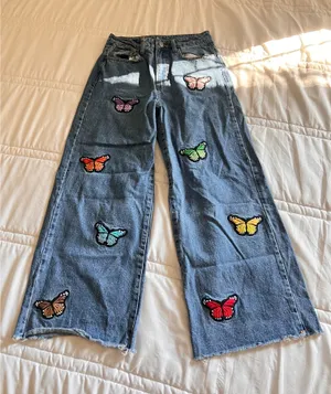 Shein Butterfly Jeans High-Rise thumbnail 1