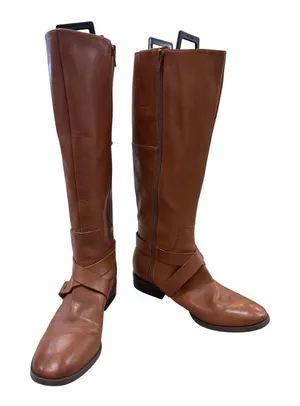 Nine West Womens Brown Knee-High Riding Leather Boots 6.5M SKU 7435 thumbnail 1