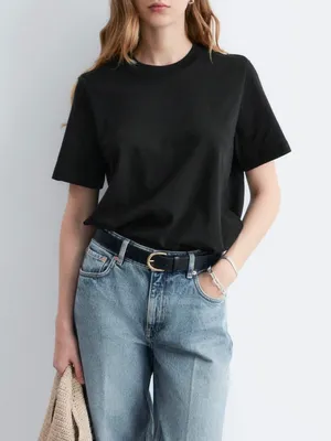 & Other Stories Relaxed Crewneck T-Shirt Small Black Capsule Basic Minimalist thumbnail 1
