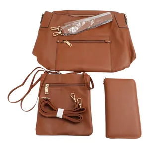 Women's 3-Piece Set Bag One Size Brown thumbnail 2