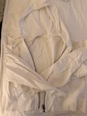 White Cropped Full Zip Hoodie thumbnail 1