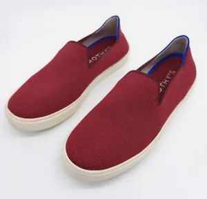 Rothy's Shoes Women's 8 Red Slip On Sneakers Knit Flats Round Toe Garnet Retired thumbnail 1