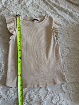 Zara Cream Ruffle Sleeve Tee thumbnail 2