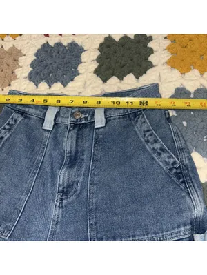 PacSun Highrise Carpenter Woman’s size 27 Denim Cargo Pants with Light Pockets thumbnail 7
