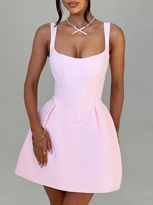 Babyboo Janiyah Corset Bodice Mini Dress in Blush thumbnail 2