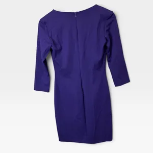 Amanda Uprichard Womens Purple Ponti V-Neck 3/4 Sleeve Sheath Mini Dress Medium thumbnail 3