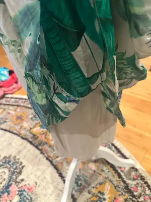 Elena Baldi Old Money Quiet Luxury Boho Green Floral Flowy Maxi Dress S thumbnail 7