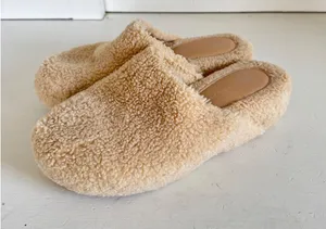 Free People beige fuzzy mules size‎ 8 thumbnail 1