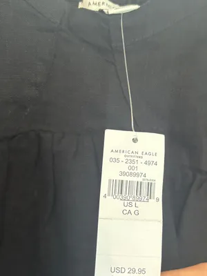 American Eagle Black Crop‎ Tank Top Size Large thumbnail 4