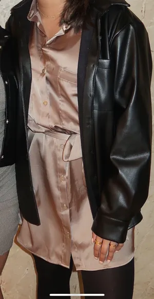 Abercrombie Brown Long sleeve Satin dress thumbnail 1