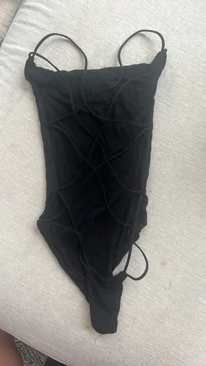 SheIn Black open back body suit thumbnail 2