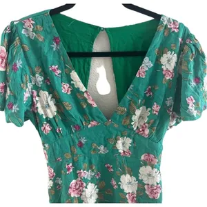 ✨blue blush floral green midi dress✨ thumbnail 6