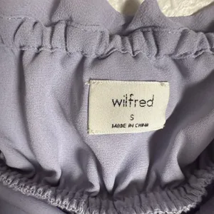 Wilfred Ballad Lavender Purple Chiffon Smocked Tie Shoulder Ruffled Top S thumbnail 9