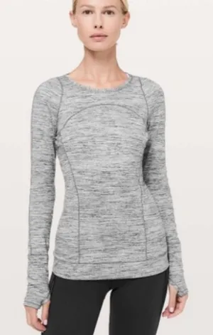 Lululemon Athletica Cypress Kiss long sleeve‎ space dyed top gray size 6 thumbnail 1