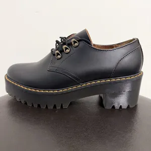 Dr Martens Black Vintage Smooth Leona Lo Platform Block Heel Shoes NWOB US 10 thumbnail 2
