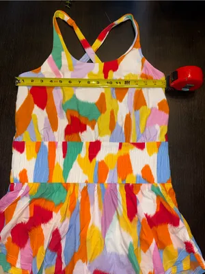 Peach Love California Smocked-Waist Sleeveless Romper Athletic Wear NWT thumbnail 4