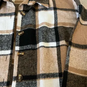 SHEIN Brown and Black Plaid Women’s Shacket thumbnail 2