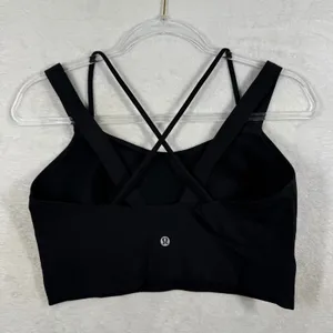 Lululemon Like a Cloud Longline Sports Bra Black Strappy Cross Back Size 8 thumbnail 2