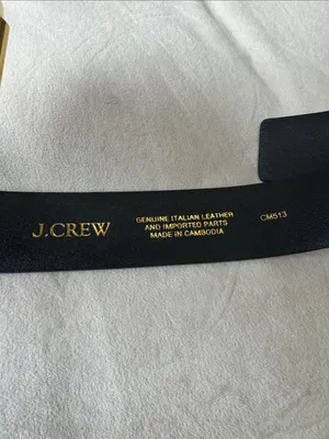 NWT J.Crew Women's Wide belt in studded Italian leather Sz S black thumbnail 3