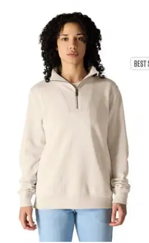 Carhartt Tencel Fiber Series Women's Half-Zip Pullover Sweatshirt Cream Medium thumbnail 1