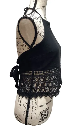 American Eagle Boho tie back halter top black  thumbnail 13