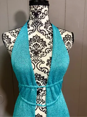 EDIKTED Sequin Split Front Knit Halter Top thumbnail 3