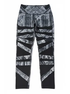 Women's Lululemon Leggings Size S Black White Patterned Athletic Pants thumbnail 2