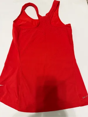 Nike red dri fit tank ventilated back women’s size small athletic athleisure thumbnail 6