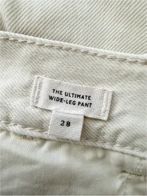 Madewell Ultimate Wide Leg Pant Cream Vintage Canvas Airy Denim NZ211 Size 28 thumbnail 11