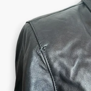 GAP Vintage Black Leather Blazer Jacket Coat Size M Matrix Minimalist Y2K 90s thumbnail 7